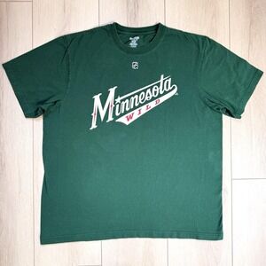VTG Reebok Minnesota Wild Heatley #15 T-Shirt Green 2XL 26x30 NHL Fan Hockey Tee